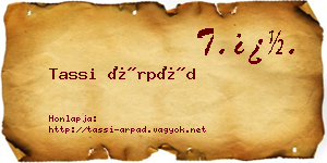 Tassi Árpád névjegykártya